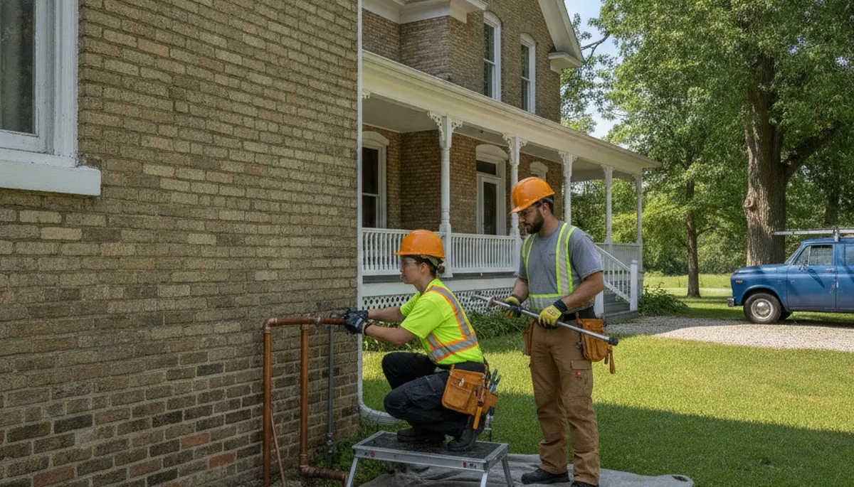 Champaign, IL plumber repairing a leaking pipe for residential plumbing service