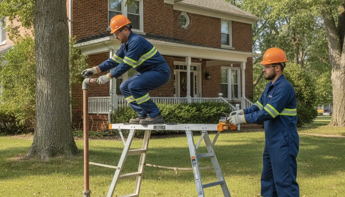 Champaign, IL plumber repairing a leak for local plumbing service customers