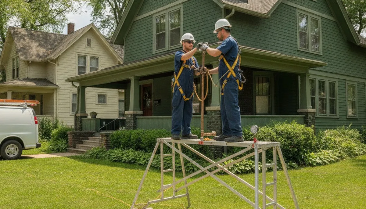Champaign, IL plumber repairing residential plumbing for local home service repair